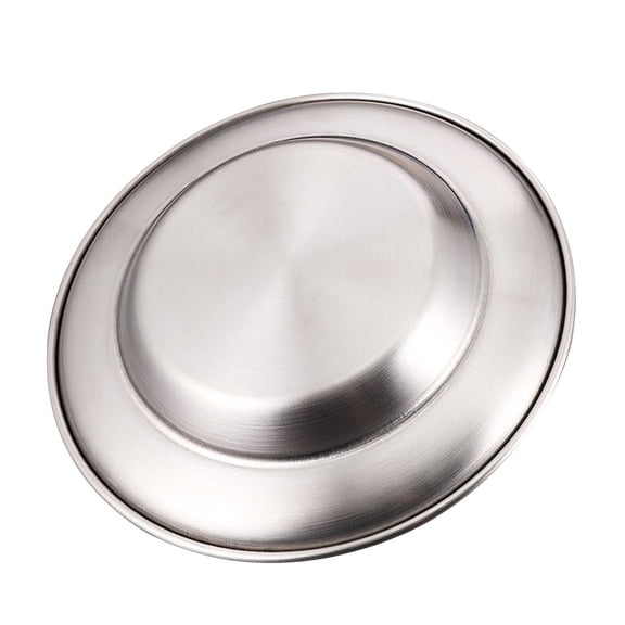 LOLIPPYY Stainless Steel Snack Tray Round Silver Food Serving 1Set for Hotel
