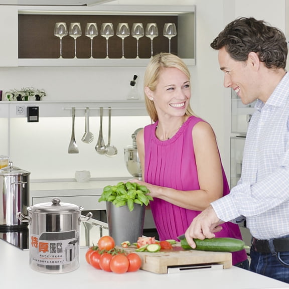 LOLIPPYY Stainless Steel Soup Pot with Lid Round Shape for Commercial Use 1Pcs