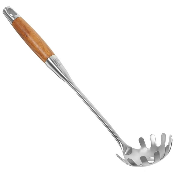 LOLIPPYY Stainless Steel Spaghetti Server with Drain Holes, Kitchen Pasta Serving Tool for Easy Noodle Handling, Finish