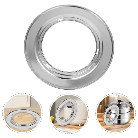 LOLIPPYY Stainless Steel Steamer Ring Plated Silver for Versatile Cooking in Kitchen