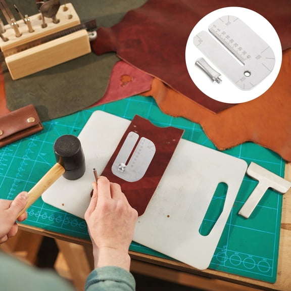 LOLIPPYY Stainless Steel Stitching Punch Aid Plate for Precise Hole Punching and Multifunctional Crafting