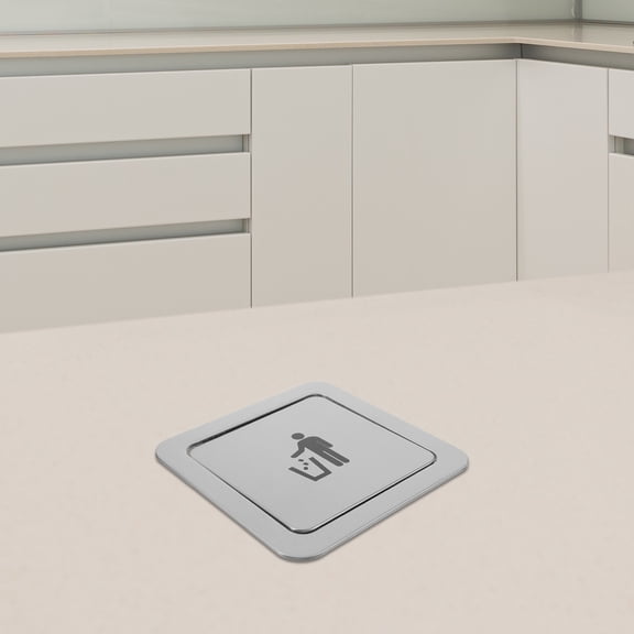 LOLIPPYY Stainless Steel Swing Flap Trash Lid for Embedded Kitchen Counter Waste Bin