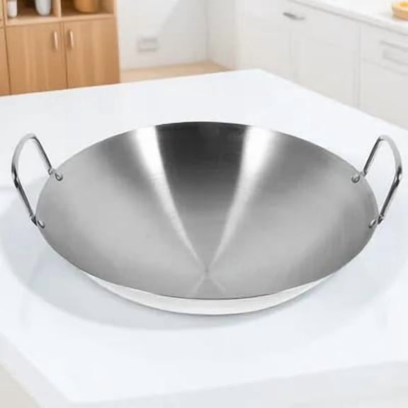 LOLIPPYY Stainless Steel Wok for Easy Cooking and Quick Cleaning, 1-Piece Pan for Kitchen Use