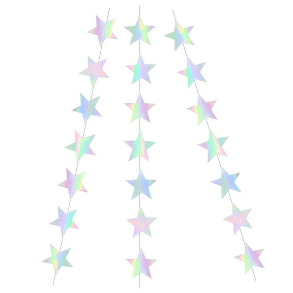 LOLIPPYY Star Paper Garland Banner Hanging Decor with Vibrant Assorted Colors for Party Background and Celebration