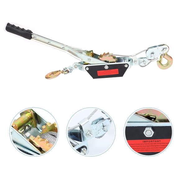 LOLIPPYY Steel Cable Power Puller Manual Hand Ratchet for Wire Heavy Duty Durable Plated Silver Construction