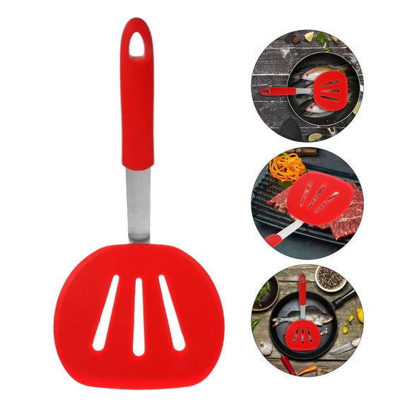 LOLIPPYY Steel Cooking Utensils Red Silicone Flexible Design Kitchen Spatula for Friends 1Pack