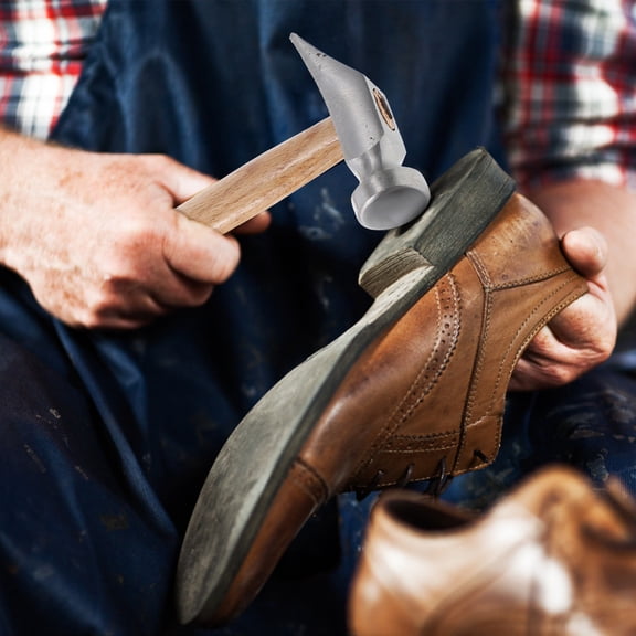 LOLIPPYY Steel Shoe Making Hammer with Wooden Handle Lightweight Portable Repair Tool for Household Use