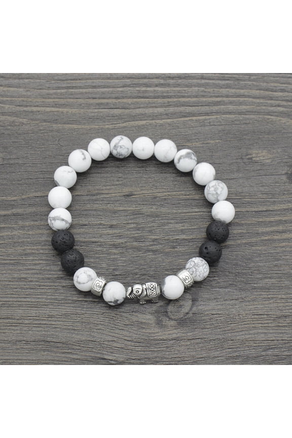 Stone Bangles White Bracelets Beads Yoga Bracelet with Positive Energy