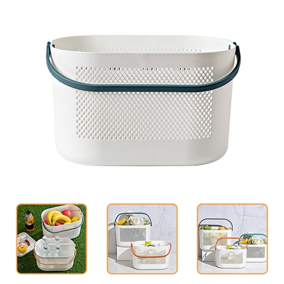 LOLIPPYY Shower Basket Blue Plastic Storage Organizer with Convenient Handle