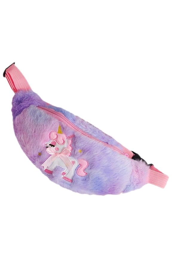 Storage Cute Waist Bag for Kids in Purple Plush 1 PCS