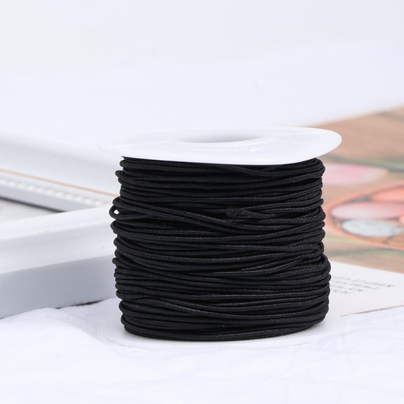 LOLIPPYY Black Beaded String for Jewelry Crafting, Accessories, Beadwork, and Handmade Projects