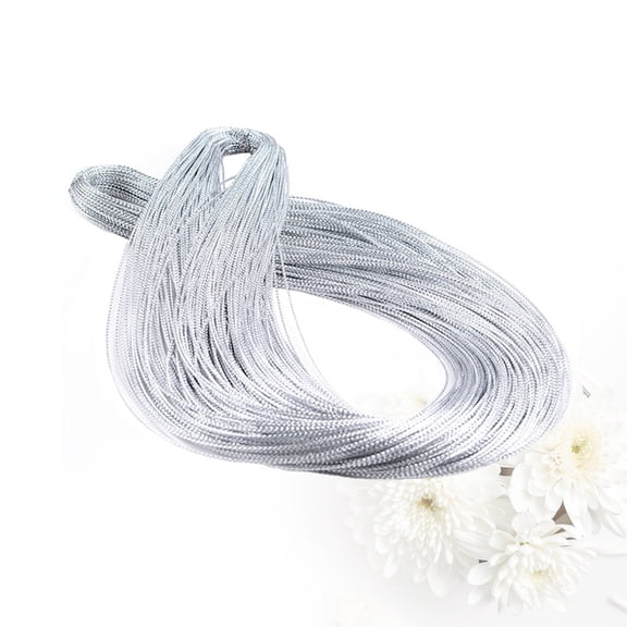 LOLIPPYY Strong Silver Braided Nylon Tie String for Jewelry Making and Banner Stringing