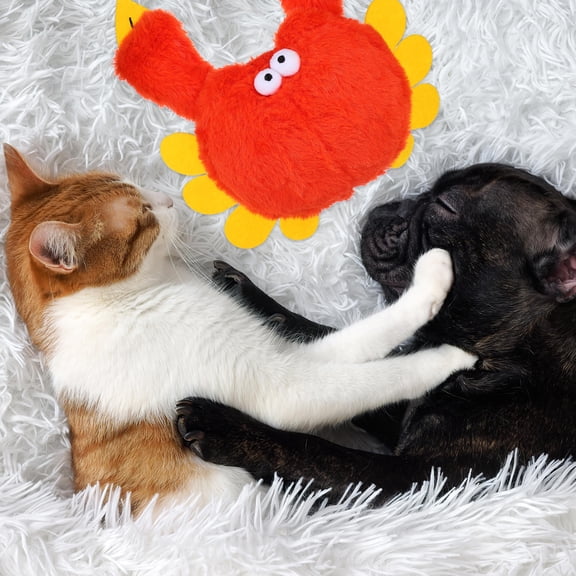 LOLIPPYY Stuffed Cat Toy Plush Red Squeaky Design for Cats 1Set