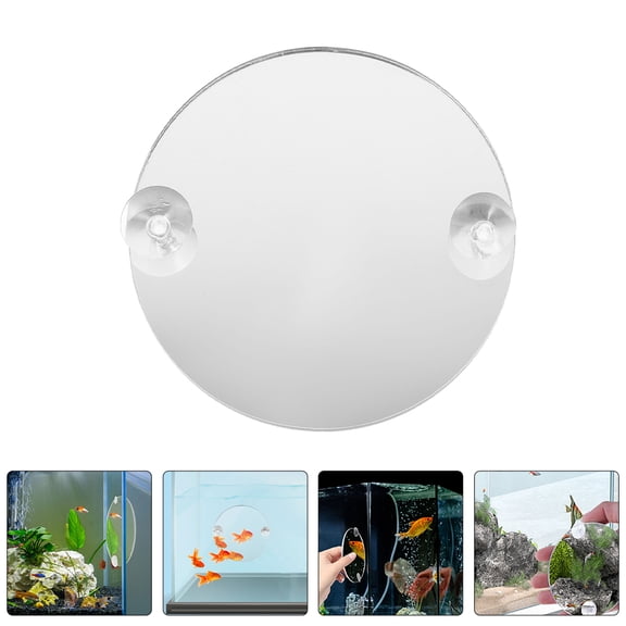 LOLIPPYY Sturdy Acrylic Betta Fish Mirror with Suction Cup for Fish Tank Enrichment and Display
