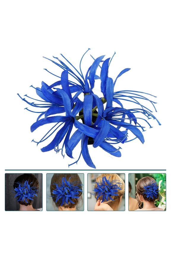 Sturdy Blue Flower Hair Clip Large Claw Clip for Long Hair Parties and Everyday Use