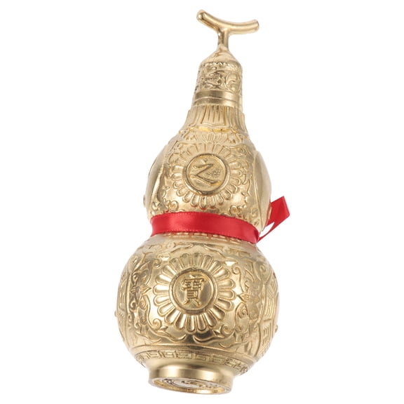 LOLIPPYY Golden Copper Gourd Figurine Decorative Craft for Home and Office Desktop Decoration