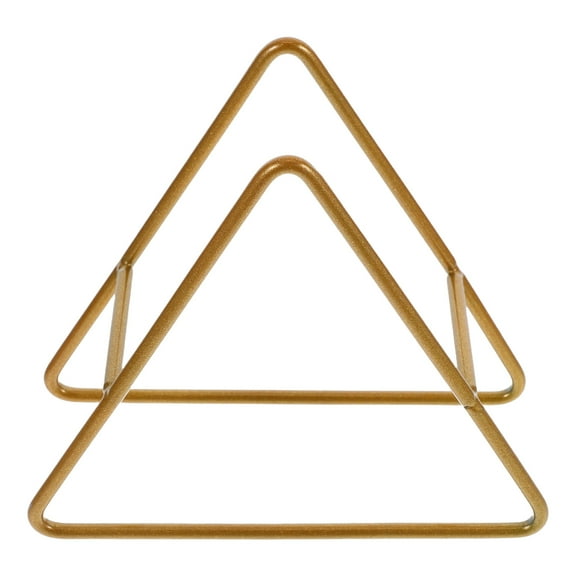 LOLIPPYY Sturdy Golden Iron Coaster Storage Rack Triangle Organizer Stand for Home Coasters and Kitchen Plates