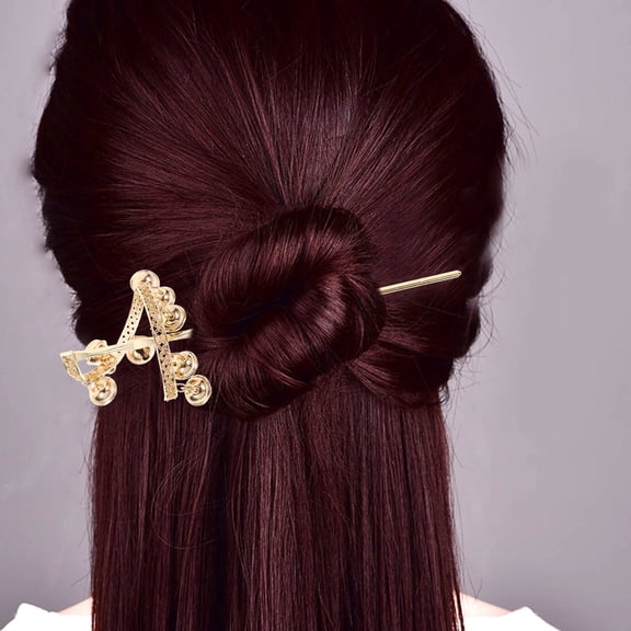 LOLIPPYY Sturdy Vintage Metal Hair Stick with Bell for Holding Large Curly and Thick Hair