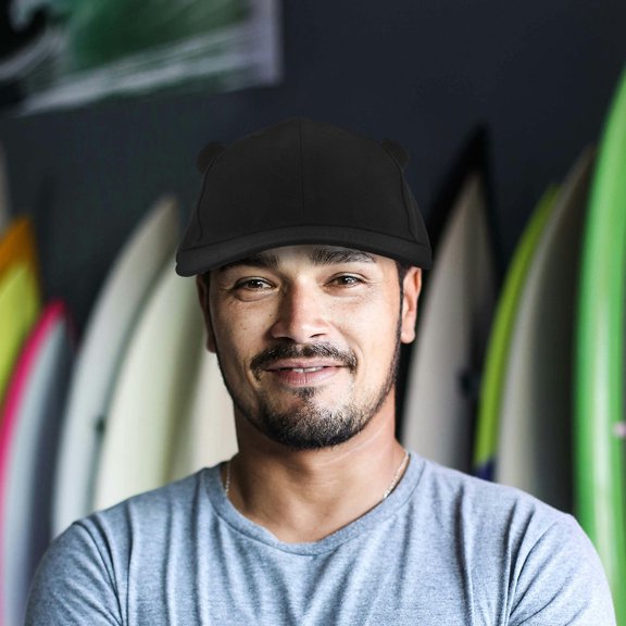 LOLIPPYY Stylish Black Baseball Cap with Horn Accent Cotton Adjustable Hat for Running and Travel