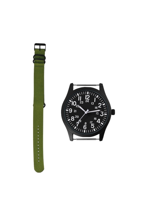 Men's Black Quartz Watch with Nylon Strap and Zinc Alloy Case, Stylish, Practical, Easy to Wear, 1 Piece