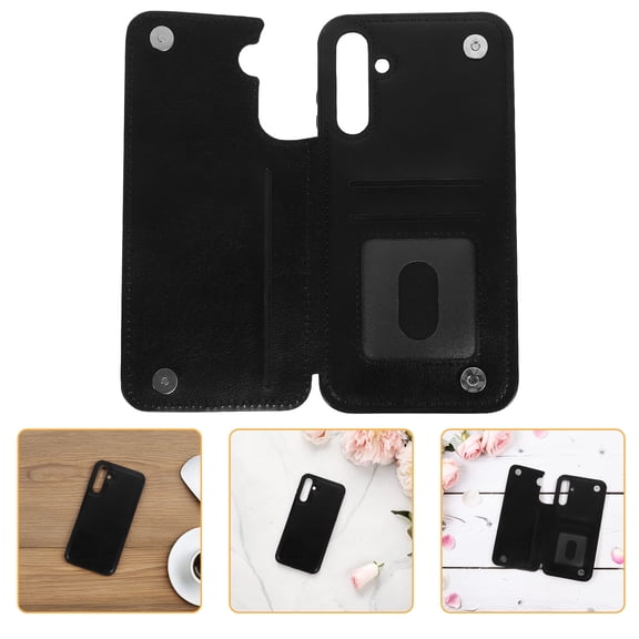 LOLIPPYY Stylish Black Wallet Case with Card Pocket and Protective Shockproof Material