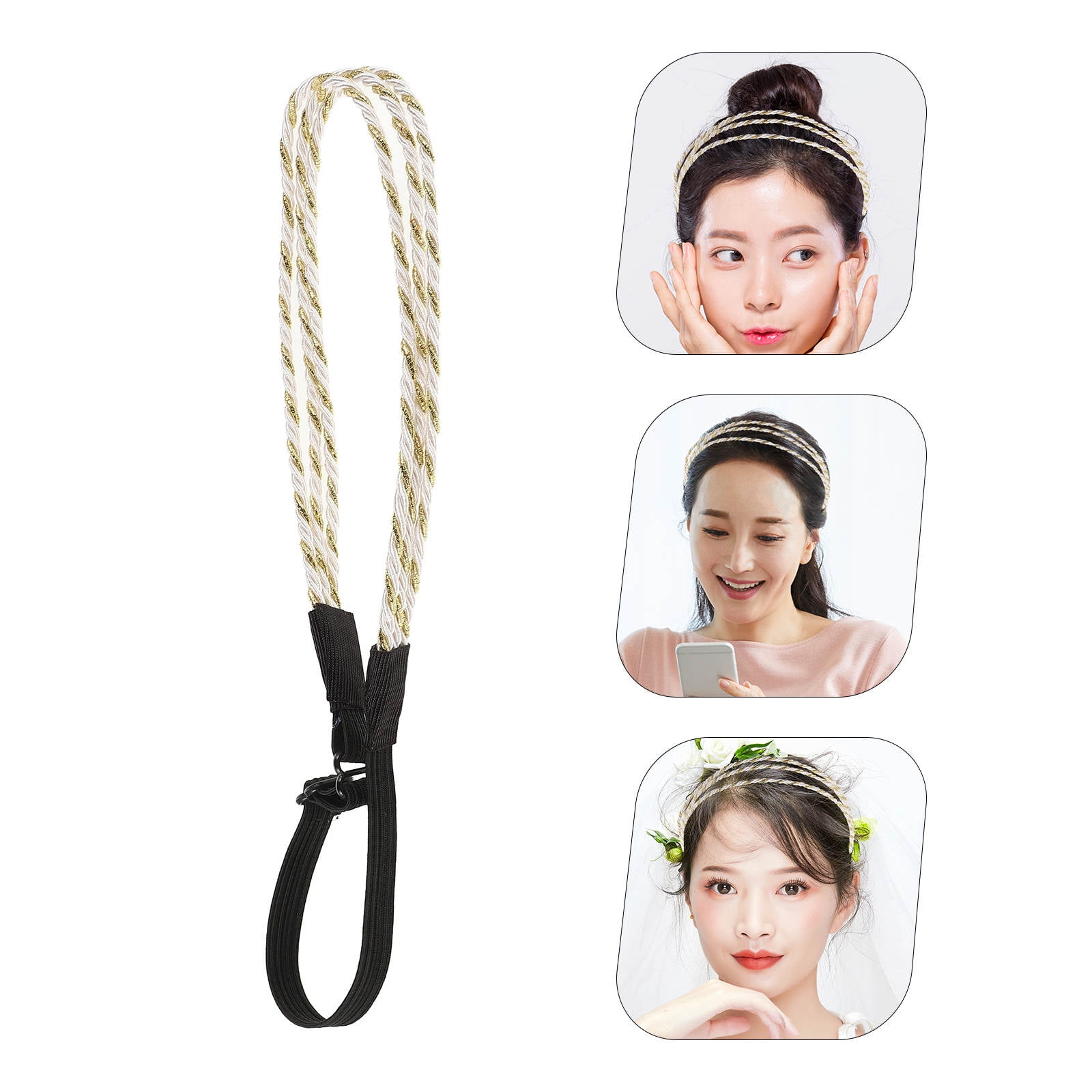 LOLIPPYY Stylish Braided Hair Headband Multi Color Elastic 