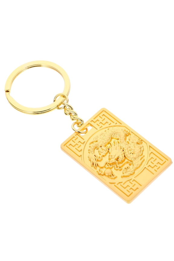 Stylish Golden Dragon Key Ring Metal Purse Charm Decorative Bag Pendant Accessory
