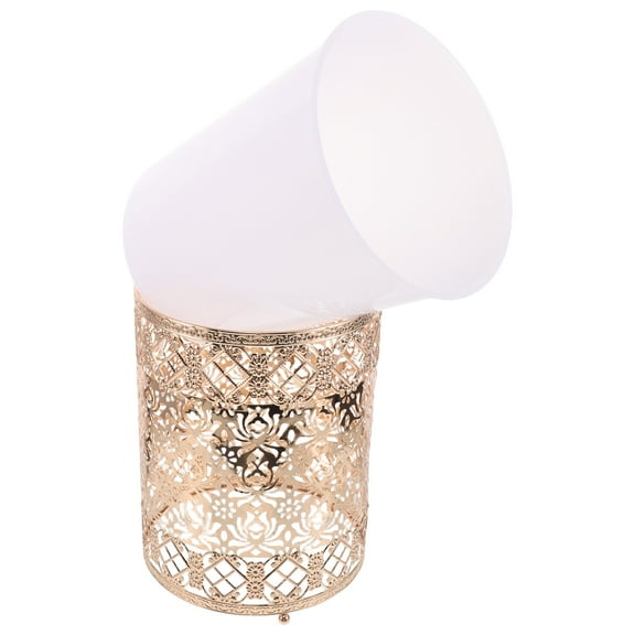 LOLIPPYY Stylish Golden Iron Trashcan for Bathroom Bedroom Kitchen with Middle Eastern Design Flair
