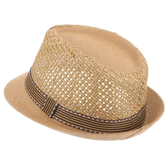 LOLIPPYY Stylish Light Brown Woven Bucket Hat Breathable Straw Hat for Travel and Outdoor Events