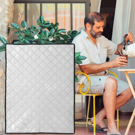 LOLIPPYY Stylish Plated Silver Aluminum Foil Refrigerator Cover with Heat Reflective and Water Resistant Features