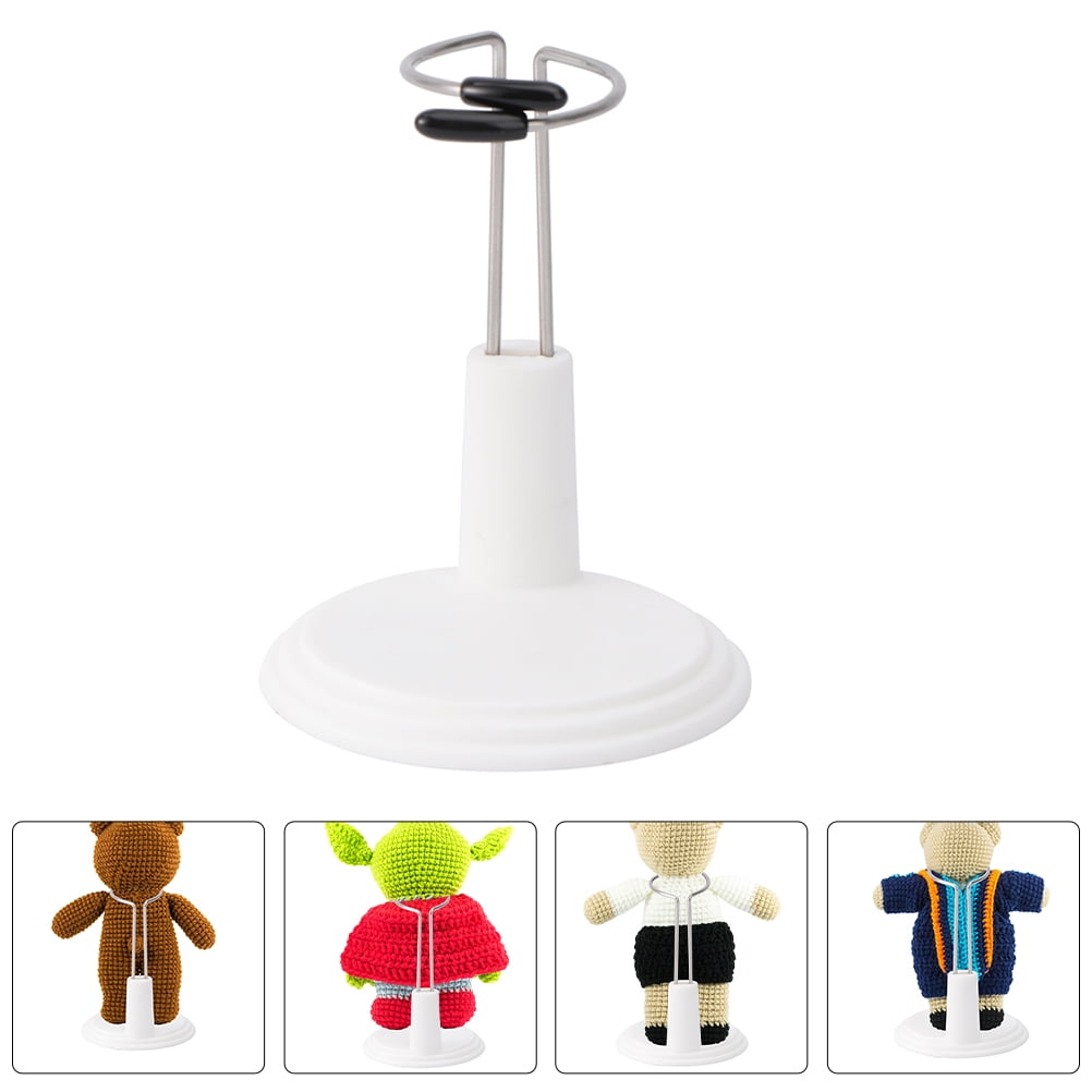 LOLIPPYY Stylish White PVC and Stainless Steel Doll Stand for Daily Use ...