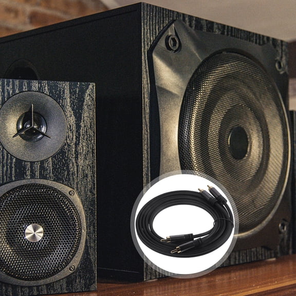 LOLIPPYY Grey Subwoofer Audio Cable Wire 1 Set for Home Audio System Setup and Connectivity