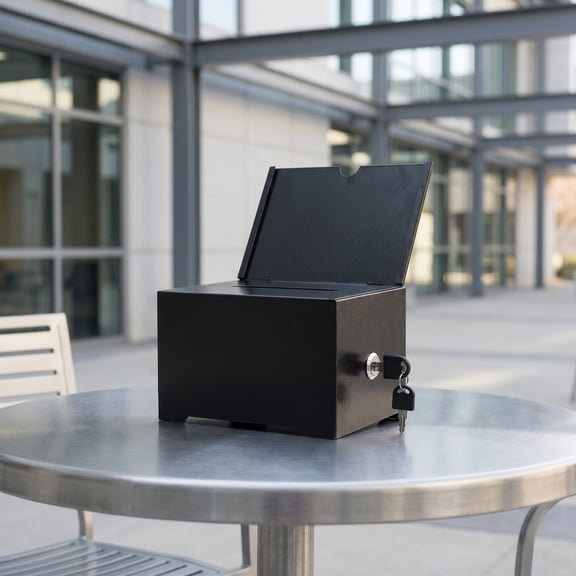 LOLIPPYY Suggestion Box with Lock and Slot Metal Construction for Office and School Use