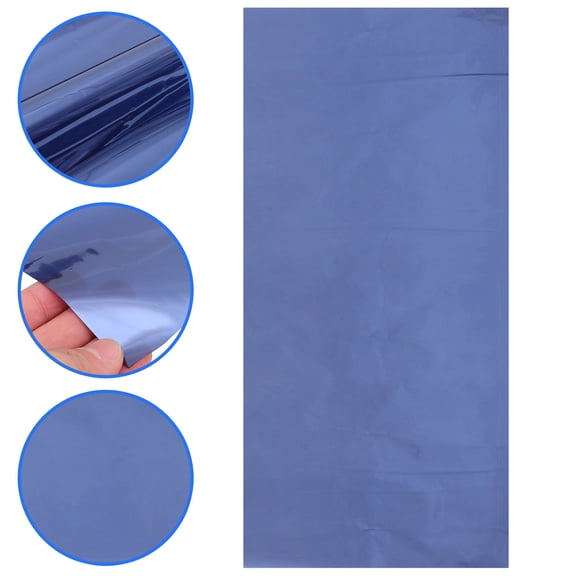 LOLIPPYY Sun Blocking One Way Window Film Blue Non Adhesive Privacy Film for Glass Surfaces