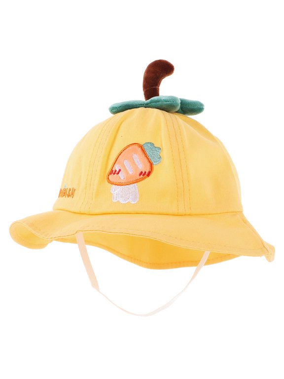 Sun Protection Hat for Bucket Hat Summer Outdoor Beach Cap Yellow Fruit Pattern