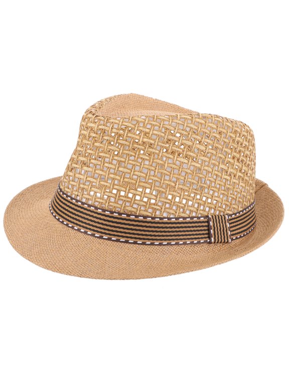 Breathable Summer Straw Hat Light Brown Woven for Travel Beach Easter Decorations