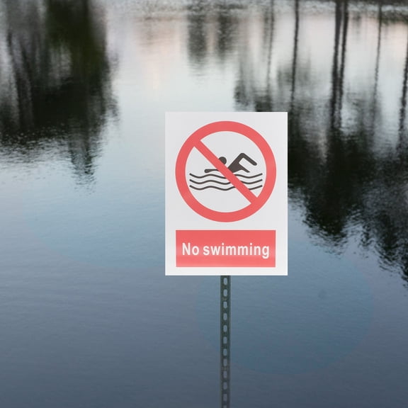 LOLIPPYY Swimming Pool Safety Warning No Swimming Sign Aluminum Multi 1Pcs