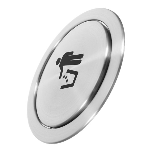 LOLIPPYY Swing Top Embedded Trash Can Lid in Plated Silver for Countertop Waste Containers