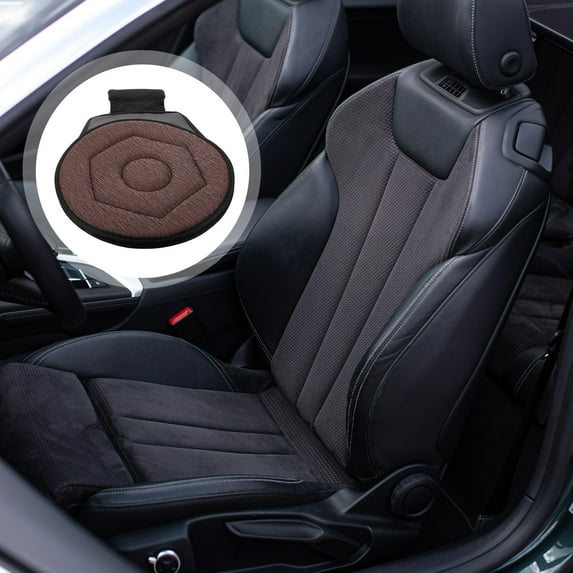 LOLIPPYY Swivel Seat Cushion for Car with Pleated Fabric Cover, Comfortable Rotating Support for Adults, 1 Set