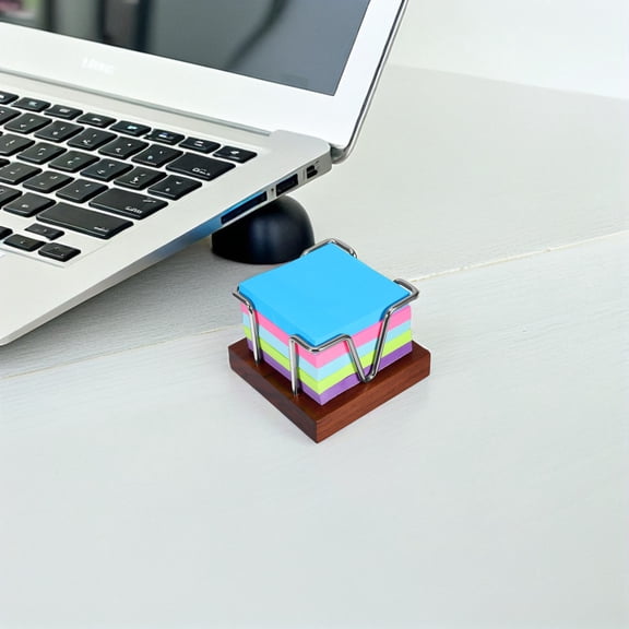 LOLIPPYY Table Organizer For Desk Note Holder Wood Silver 1Set For Home Office