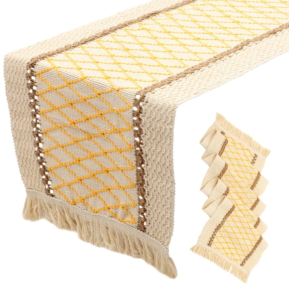 LOLIPPYY Table Runner with Tassel Banquet Buffet Table Runner Decorative Table Runner Linen Tablecloth