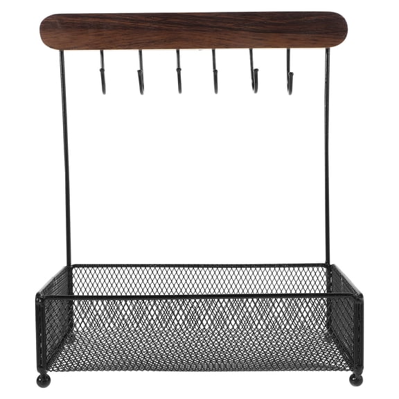 LOLIPPYY Black Desk Organizer Rack for Office Supplies Storage, Space-Saving Design, 1 Piece, Perfect for Workspace