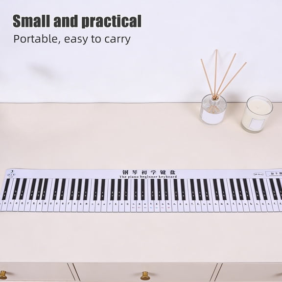 LOLIPPYY Tearproof Piano Practice Pad with Keyboard Note Chart for Beginners and Finger Training