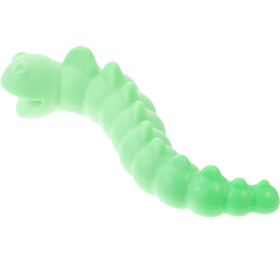 LOLIPPYY Teething Dog Toy Puppy Caterpillar Shaped TPR Light Green 1Pcs