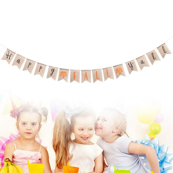 LOLIPPYY Thanksgiving Garland Burlap Happy Fall Yall Banner for Festive Party Decoration