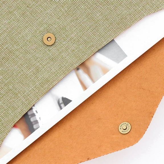 LOLIPPYY Thicker Felt Green Document Bag with Snap Closure for Office File and Paper Storage