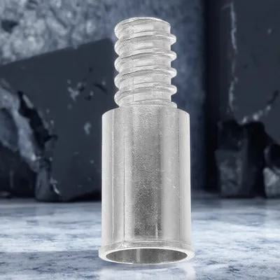 LOLIPPYY Threaded Broom Handle Aluminum Alloy Tip Durable Plated Silver Replacement Part