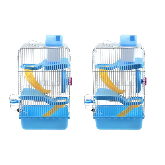 LOLIPPYY Premium Small Animal Cage with Multi-Level Slide and Quiet Running Exercise Wheel for Pets