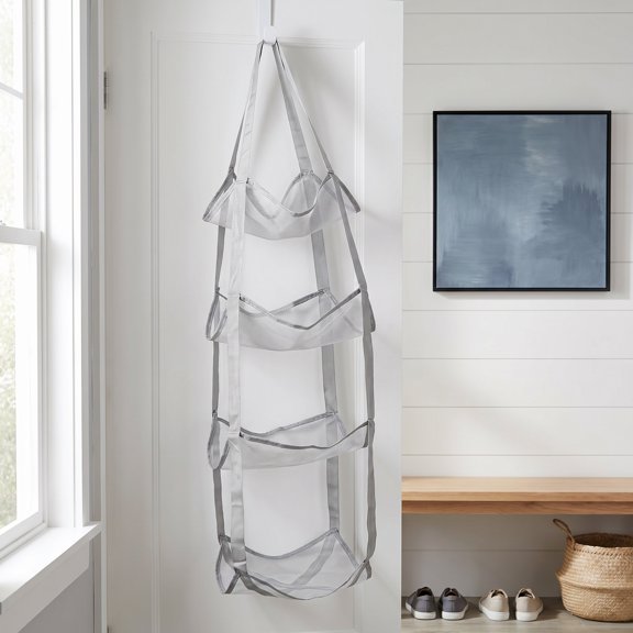 LOLIPPYY Tier Hanging Mesh Ball Holder for Basketball Football Soccer Volleyball with Easy Installation Hooks
