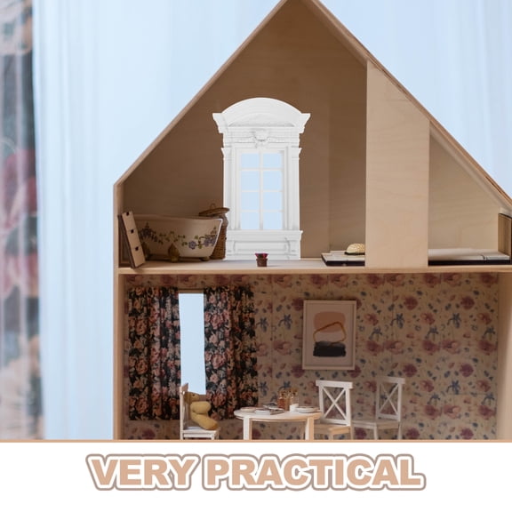 LOLIPPYY White Plastic Tiny House Window Frame Decorative Parts for Collectors, 1 Set Model Accessories
